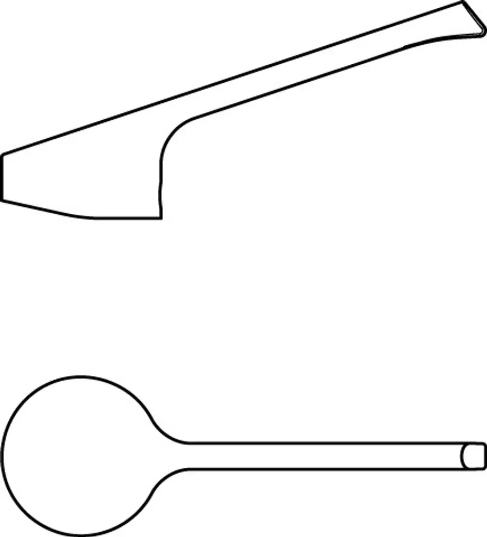 Bügelgriffhebel in schmalem, chromfarbenem Design, von Ideal Standard, mit einer geraden und einer runden Griffpartie, geeignet für funktionale Anwendungen.